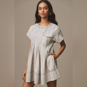 Pilcro Short-Sleeve Denim Mini Swing Dress